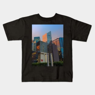 Sunset Rooftop Skyline Skyscrapers Manhattan NYC Kids T-Shirt